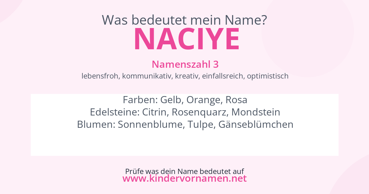 Was bedeutet der Name Naciye?