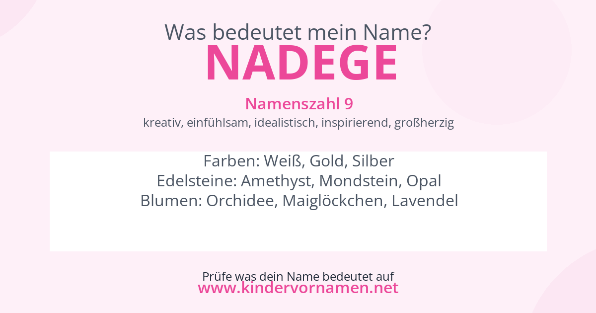 Was bedeutet der Name Nadege?