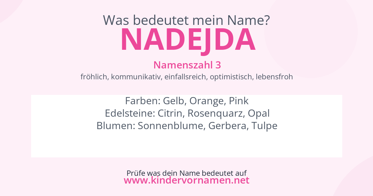 Was bedeutet der Name Nadejda?