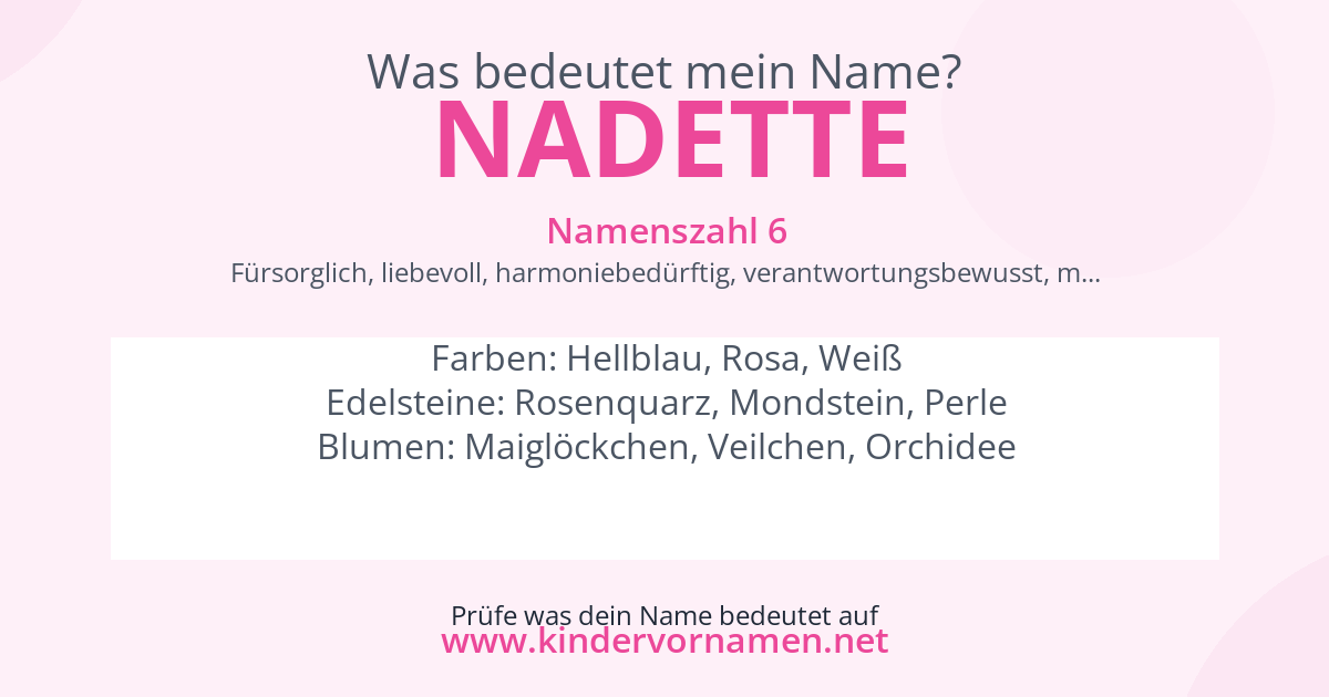 Was bedeutet der Name Nadette?