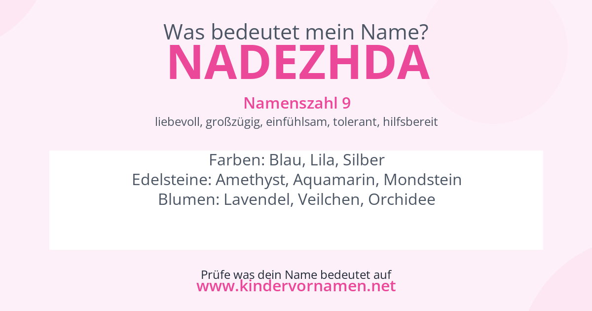 Was bedeutet der Name Nadezhda?