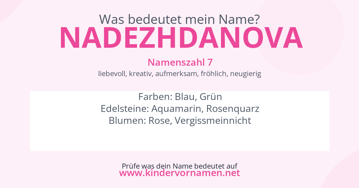 Was bedeutet der Name Nadezhdanova?