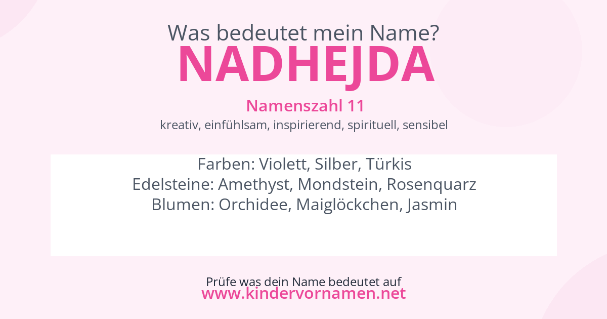 Was bedeutet der Name Nadhejda?