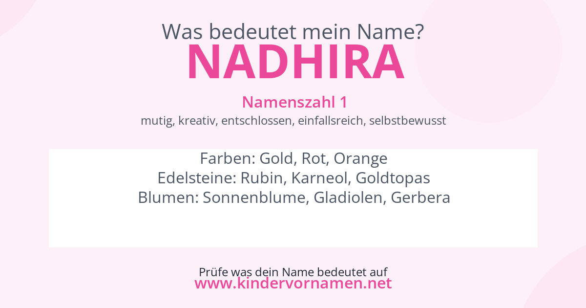 Was bedeutet der Name Nadhira?
