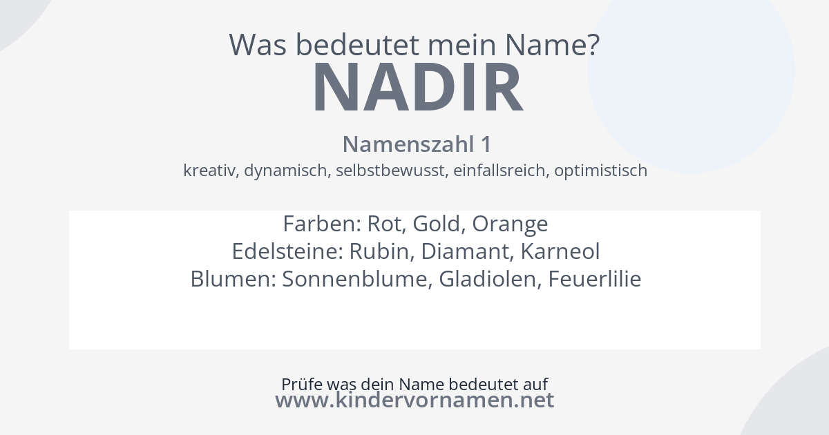 Was bedeutet der Name Nadir?
