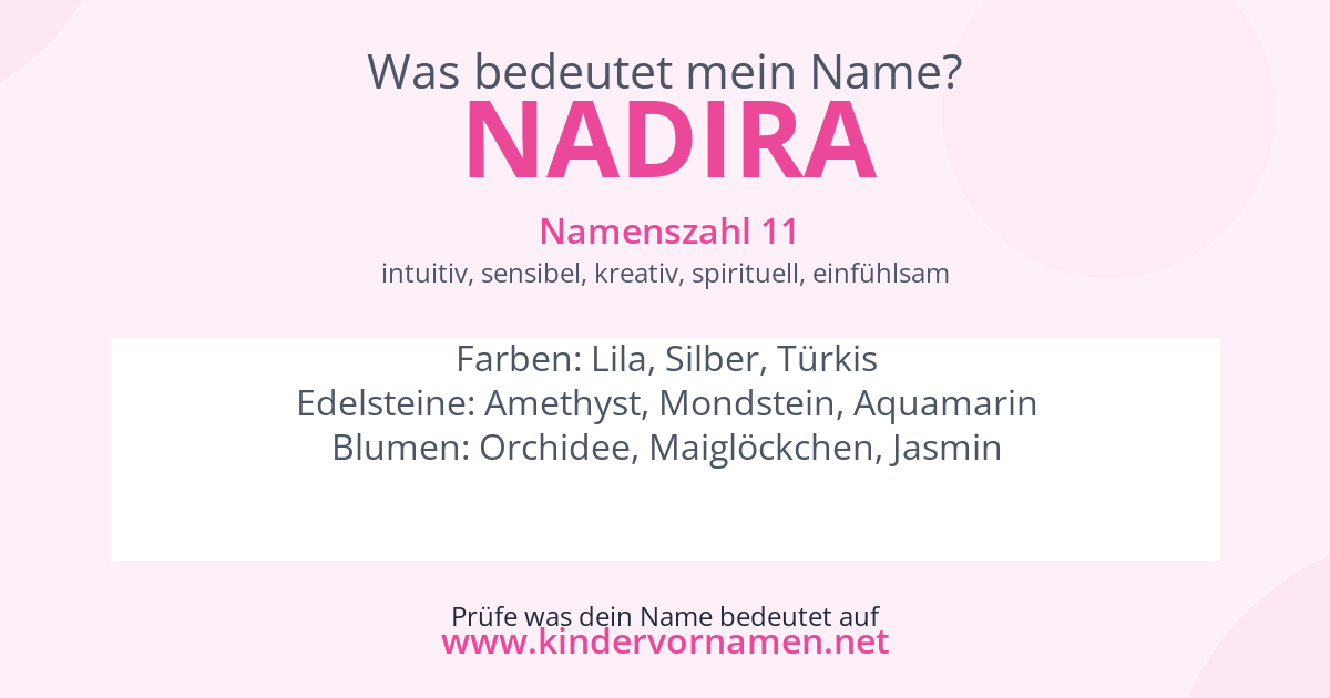 Was bedeutet der Name Nadira?