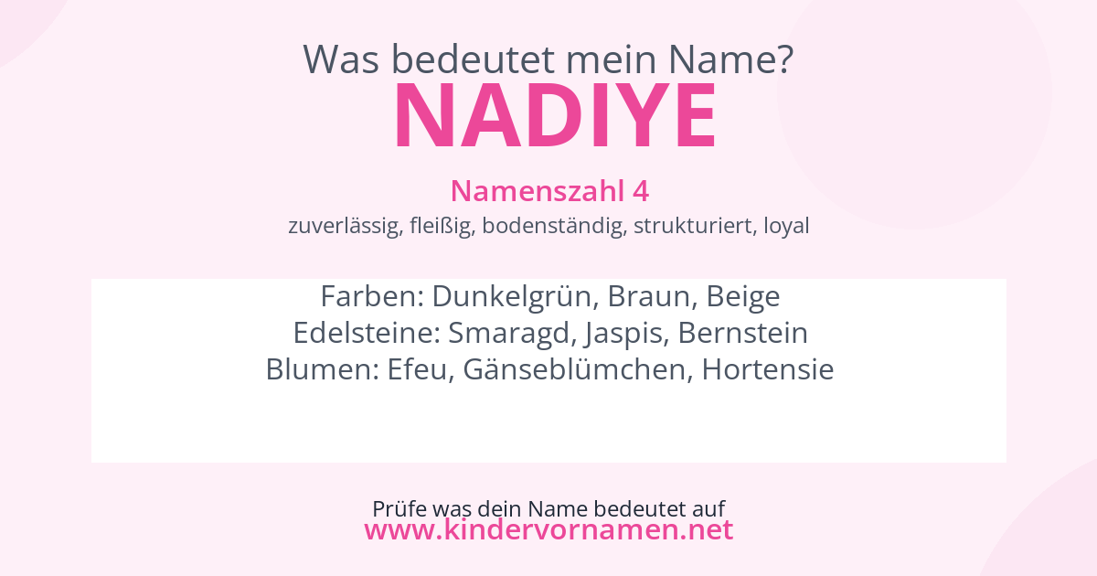 Was bedeutet der Name Nadiye?