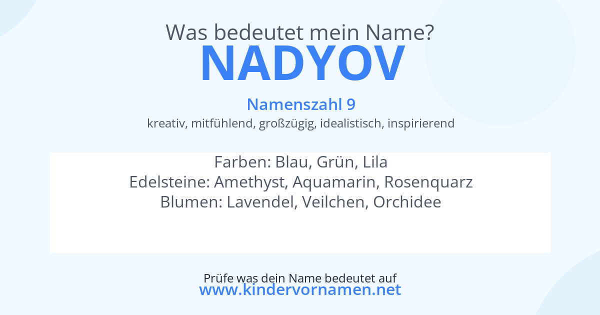 Was bedeutet der Name Nadyov?