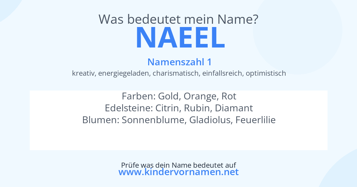 Was bedeutet der Name Naeel?