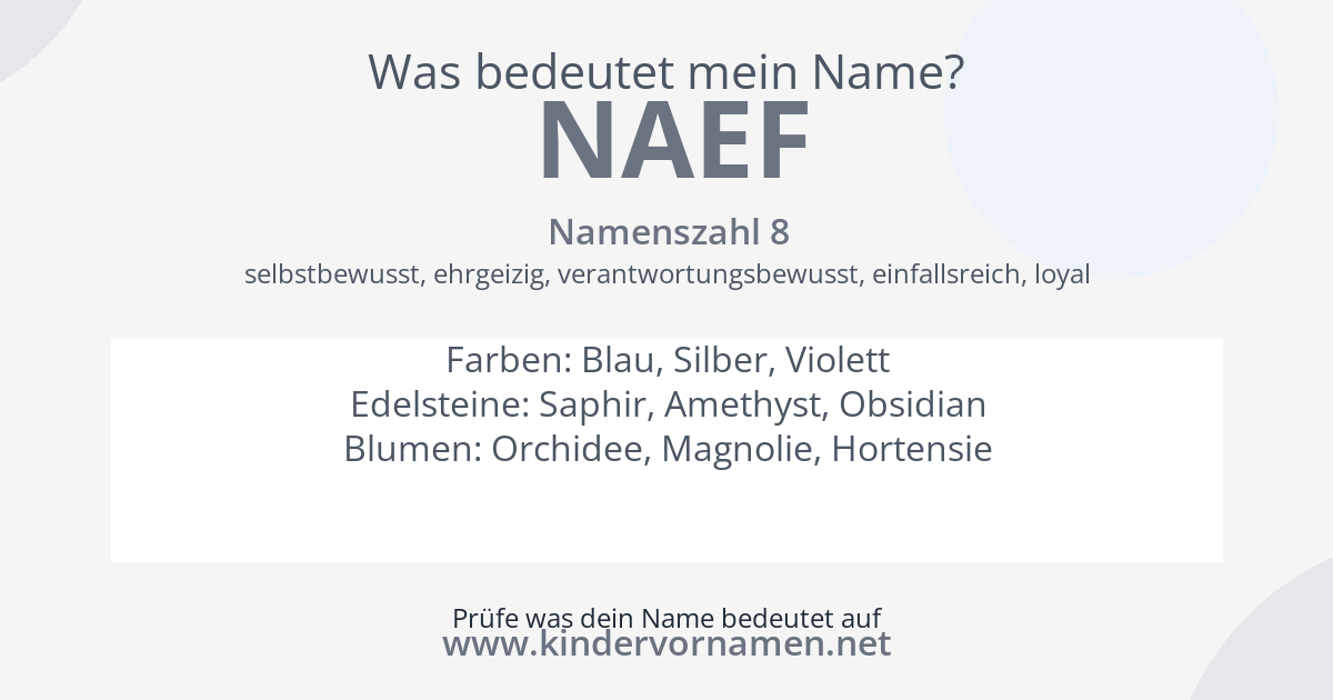 Was bedeutet der Name Naef?