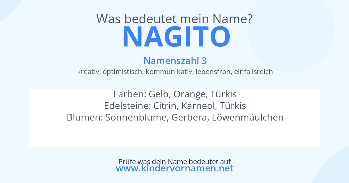 Was bedeutet der Name Nagito?