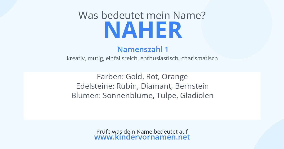 Was bedeutet der Name Naher?