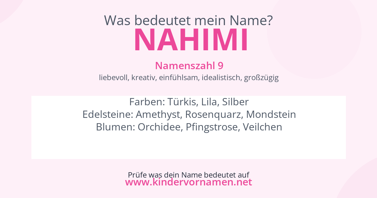Was bedeutet der Name Nahimi?