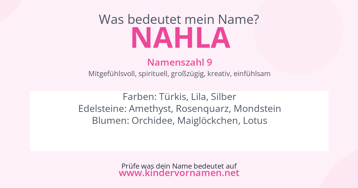 Was bedeutet der Name Nahla?