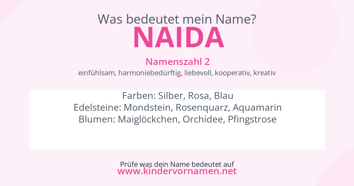 Was bedeutet der Name Naida?