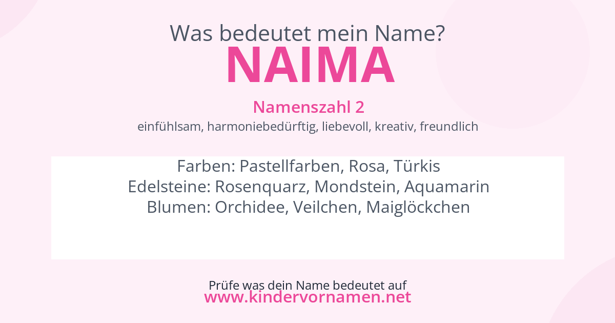 Was bedeutet der Name Naima?