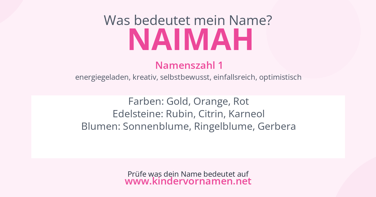 Was bedeutet der Name Naimah?