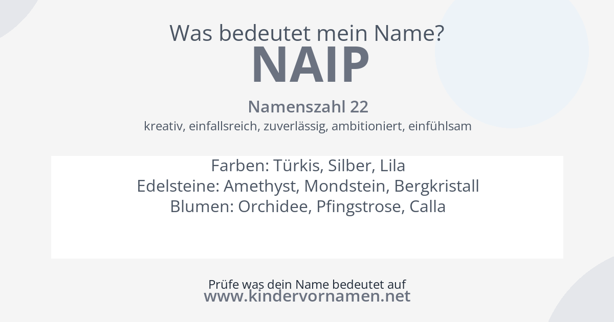 Was bedeutet der Name Naip?