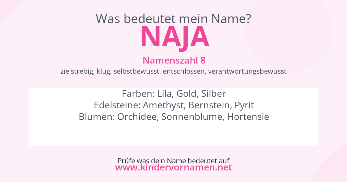 Was bedeutet der Name Naja?