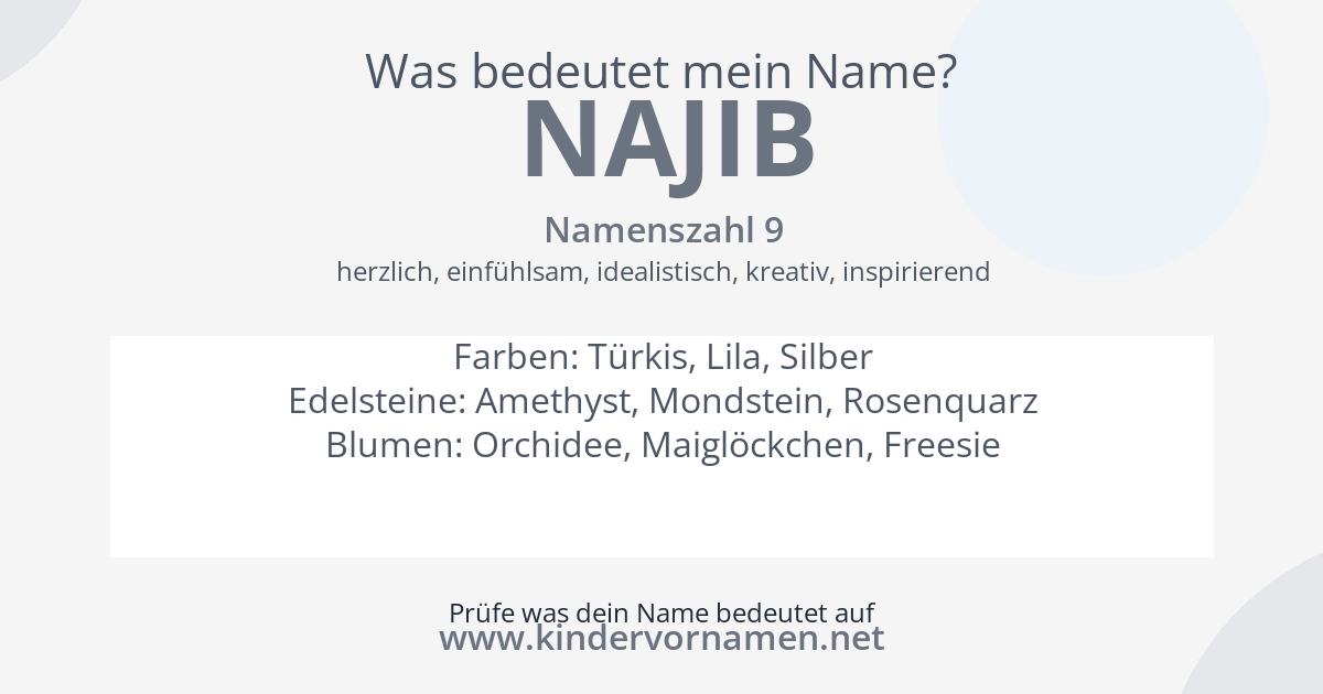 Was bedeutet der Name Najib?