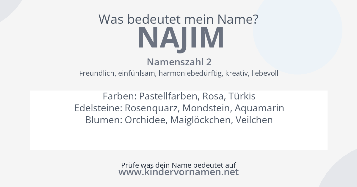 Was bedeutet der Name Najim?