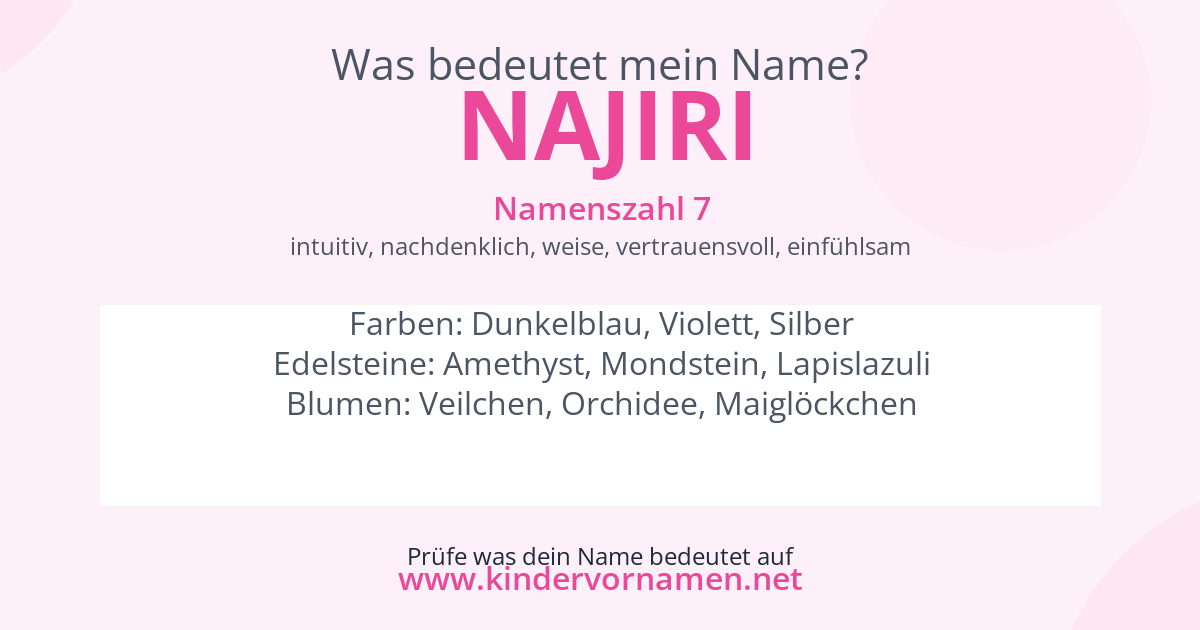 Was bedeutet der Name Najiri?