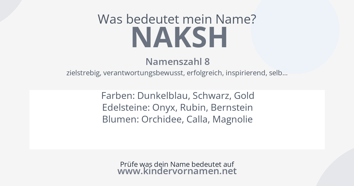 Was bedeutet der Name Naksh?