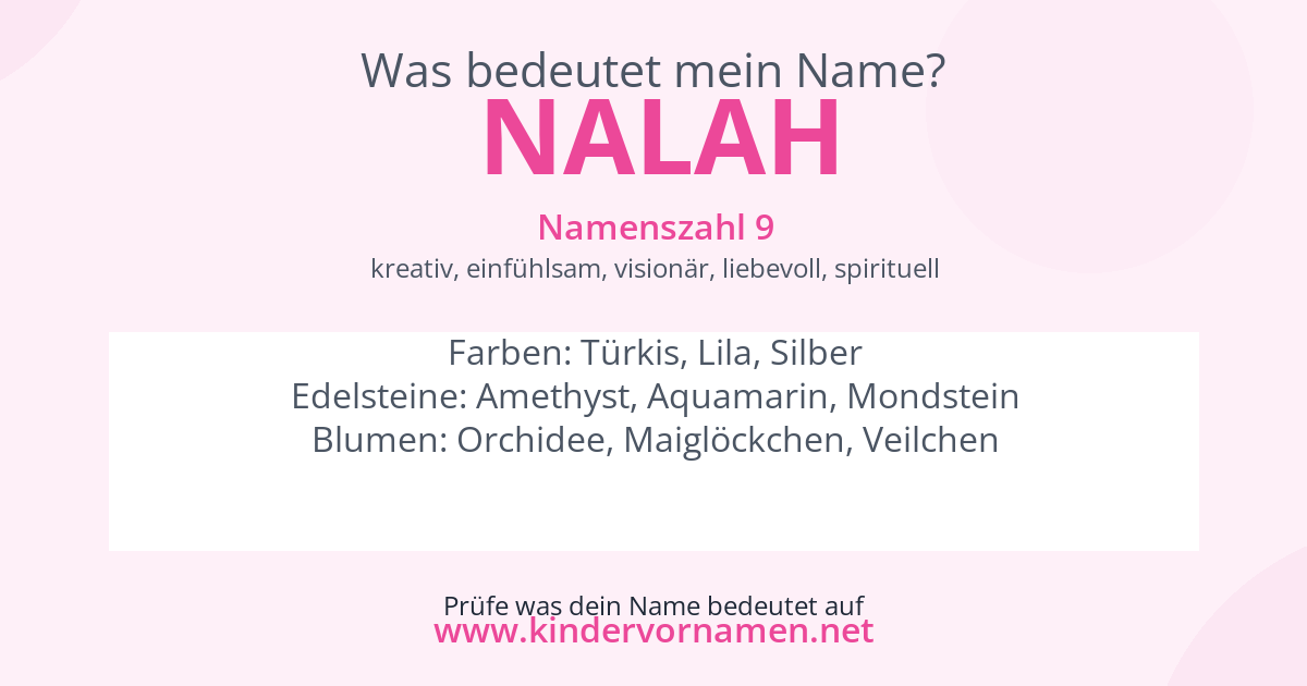Was bedeutet der Name Nalah?