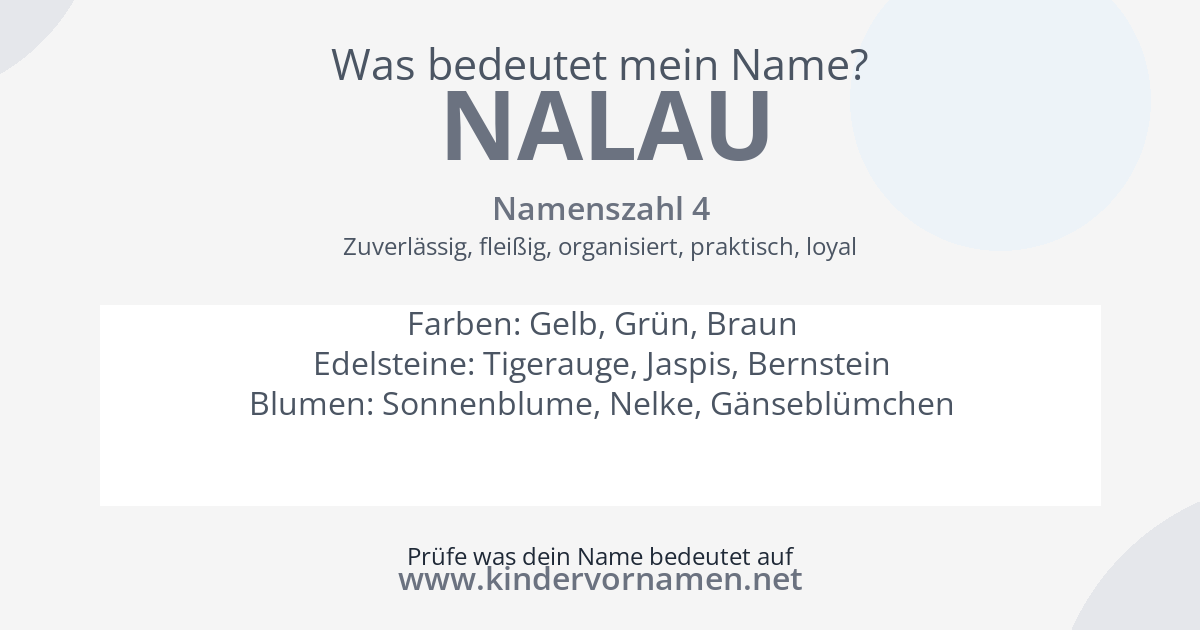 Was bedeutet der Name Nalau?