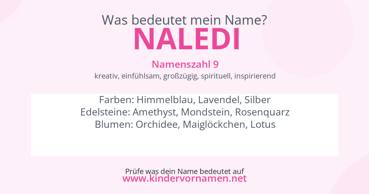 Was bedeutet der Name Naledi?