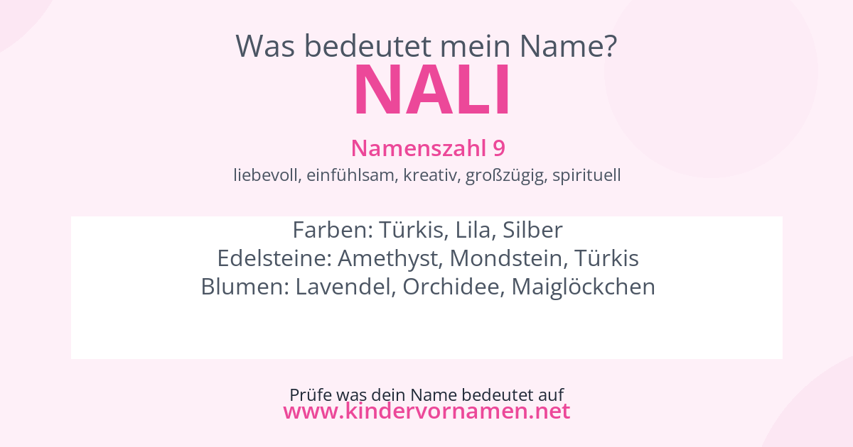 Was bedeutet der Name Nali?