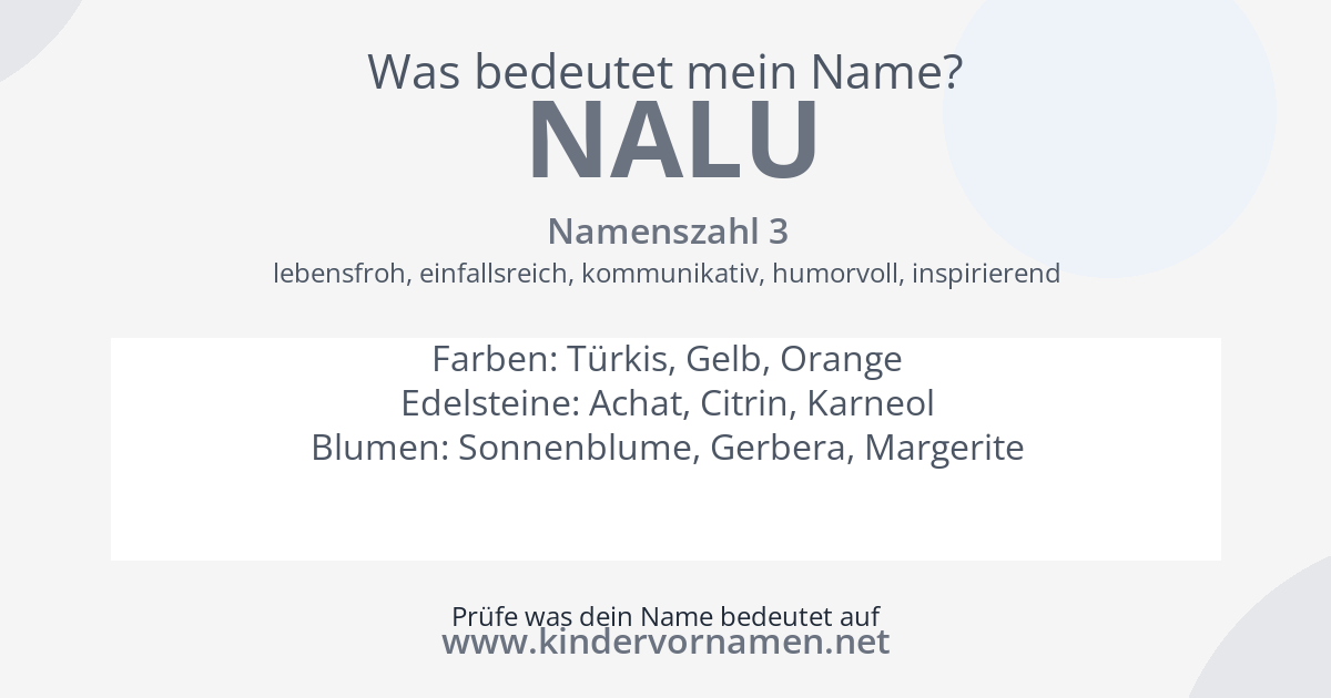 Was bedeutet der Name Nalu?
