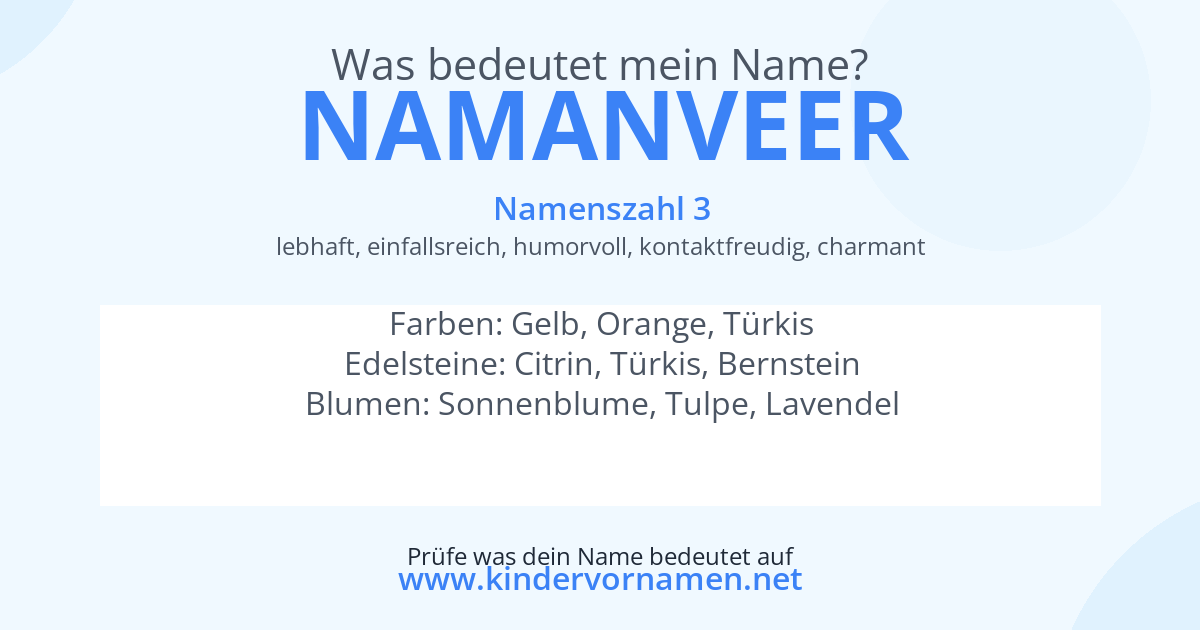 Was bedeutet der Name Namanveer?