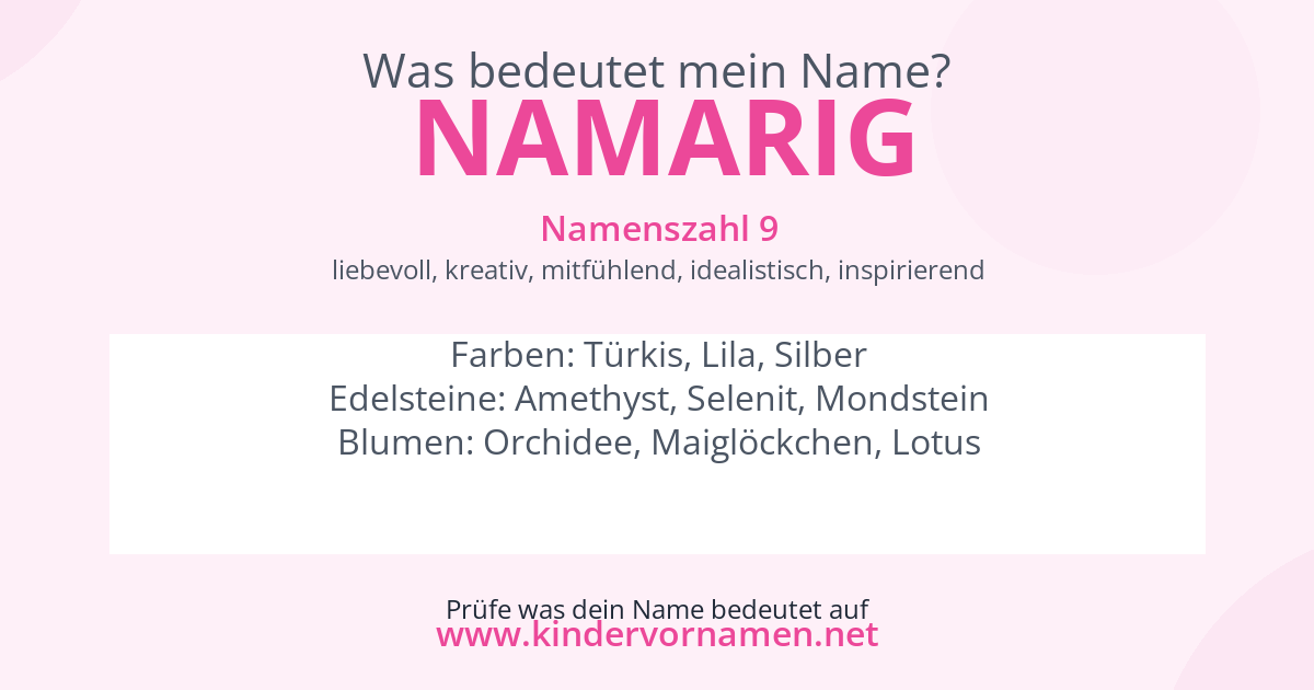 Was bedeutet der Name Namarig?