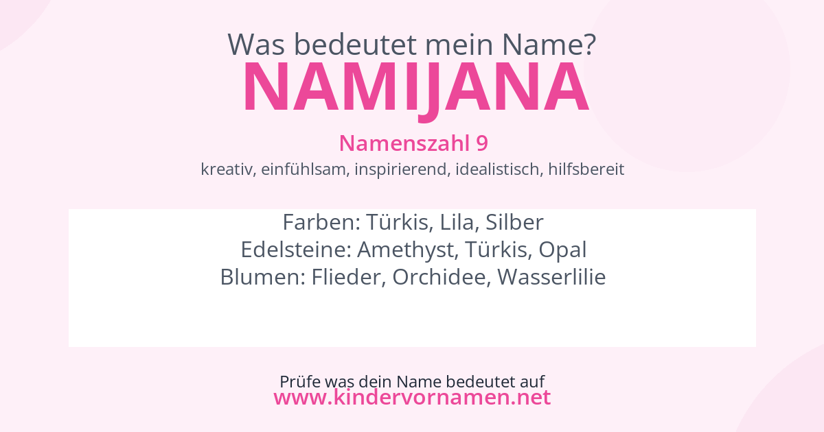 Was bedeutet der Name Namijana?