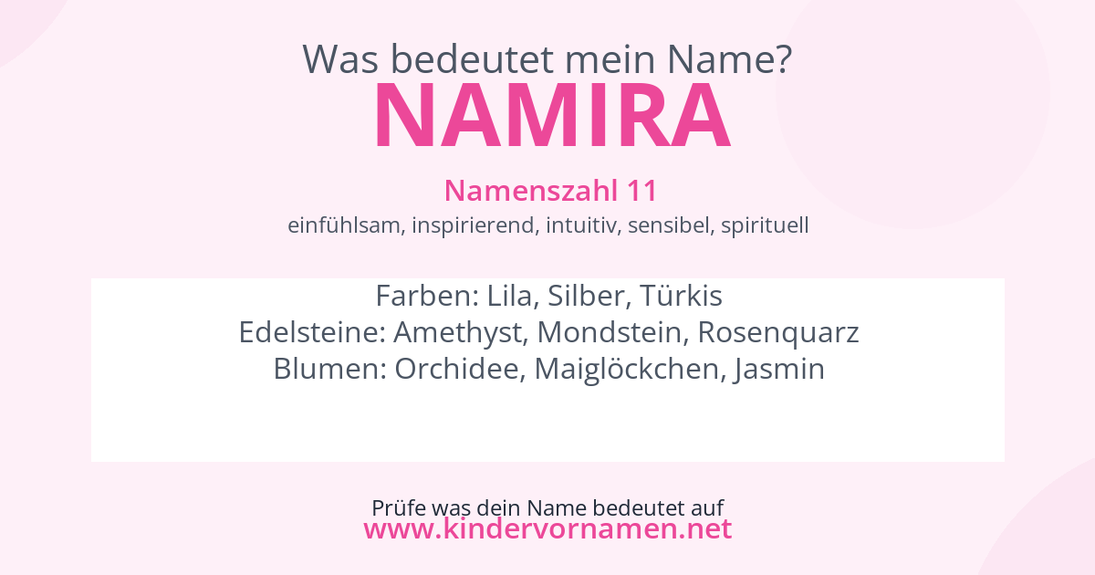 Was bedeutet der Name Namira?