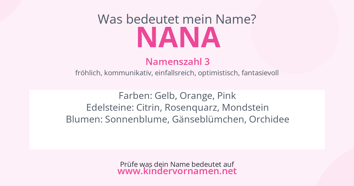Was bedeutet der Name Nana?