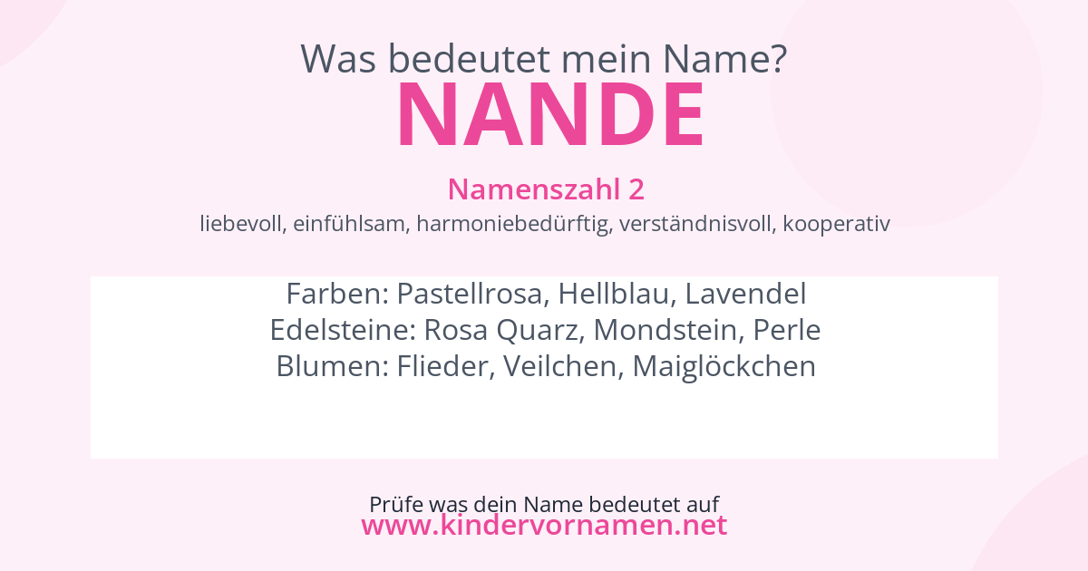 Was bedeutet der Name Nande?