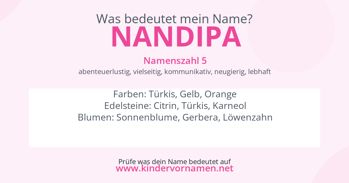 Was bedeutet der Name Nandipa?