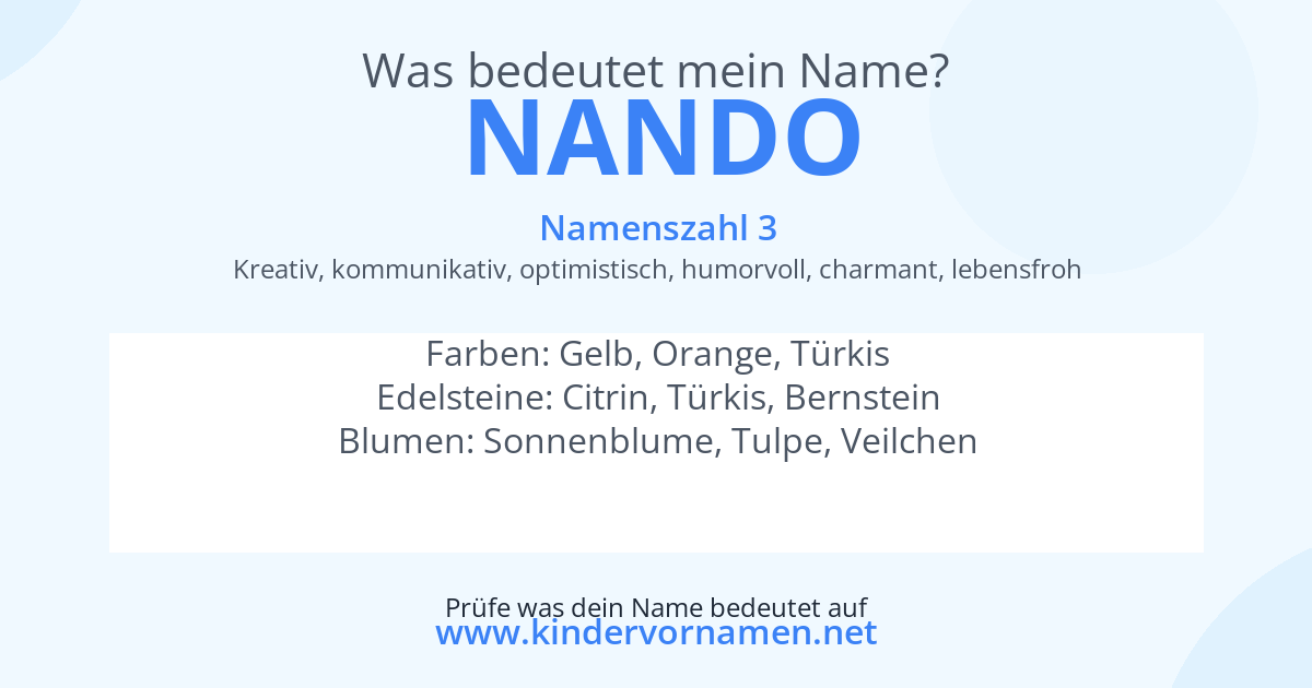 Was bedeutet der Name Nando?
