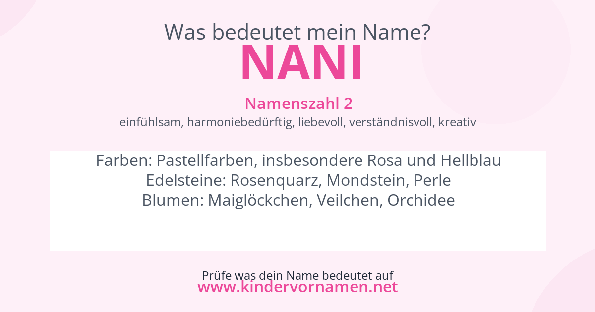 Was bedeutet der Name Nani?