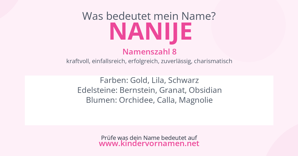 Was bedeutet der Name Nanije?