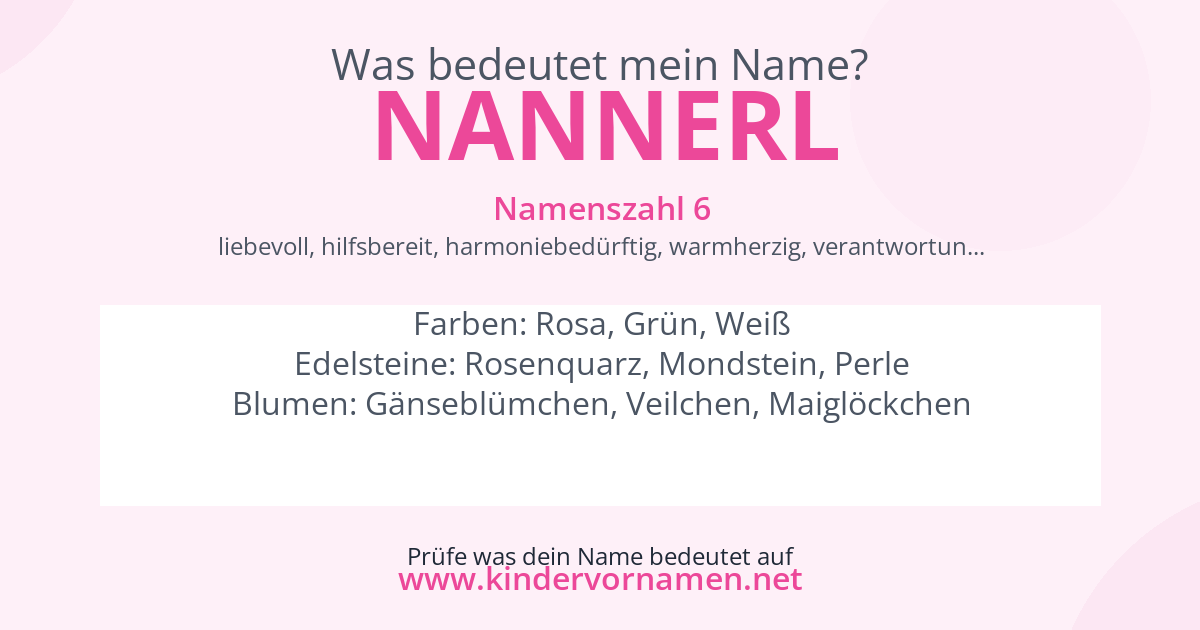 Was bedeutet der Name Nannerl?