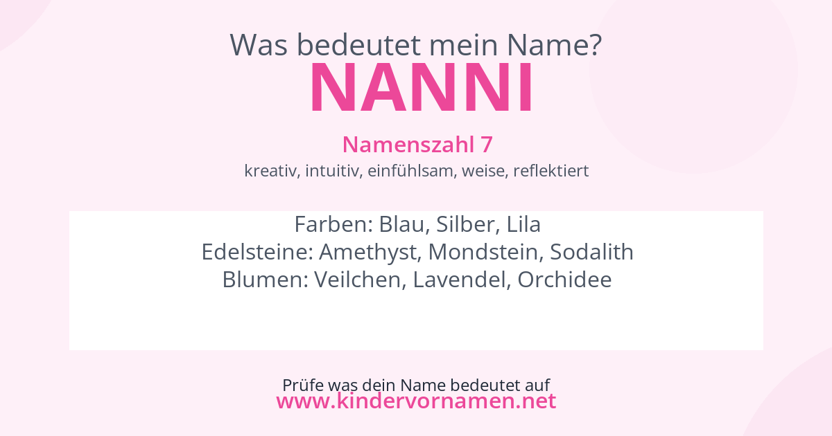 Was bedeutet der Name Nanni?