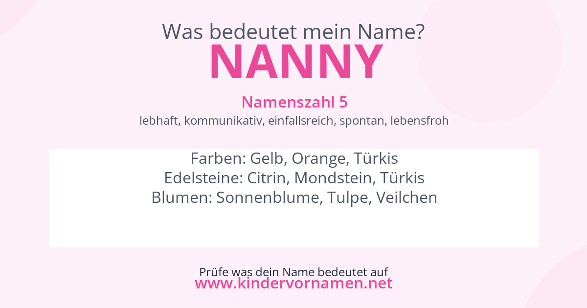 Was bedeutet der Name Nanny?
