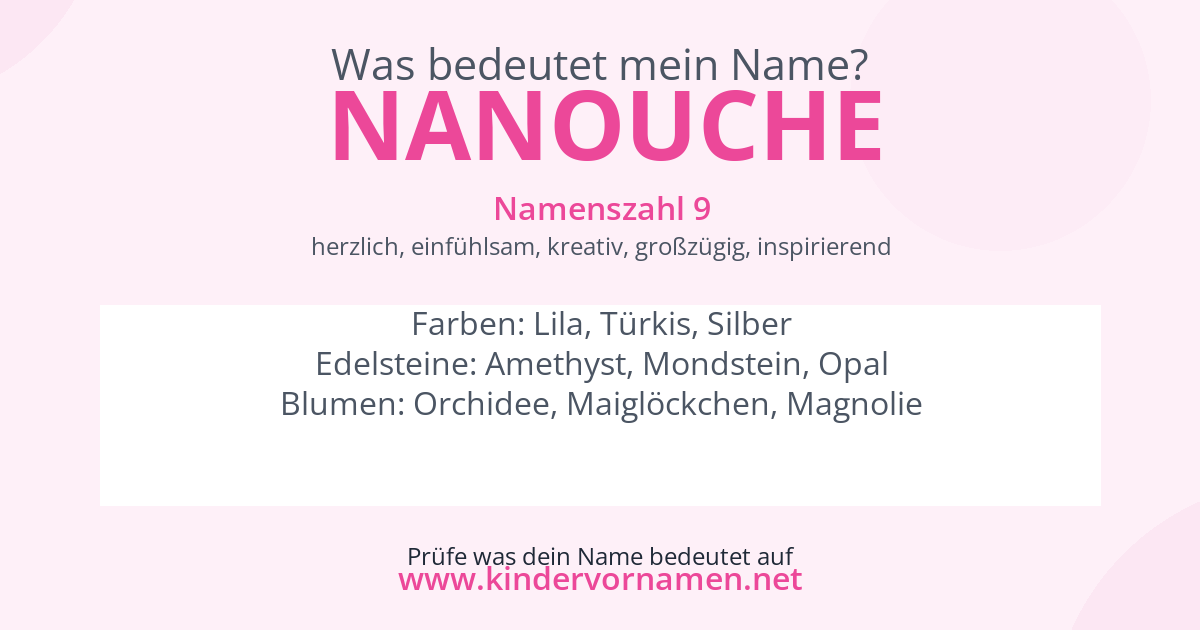 Was bedeutet der Name Nanouche?