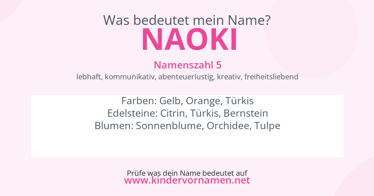 Was bedeutet der Name Naoki?