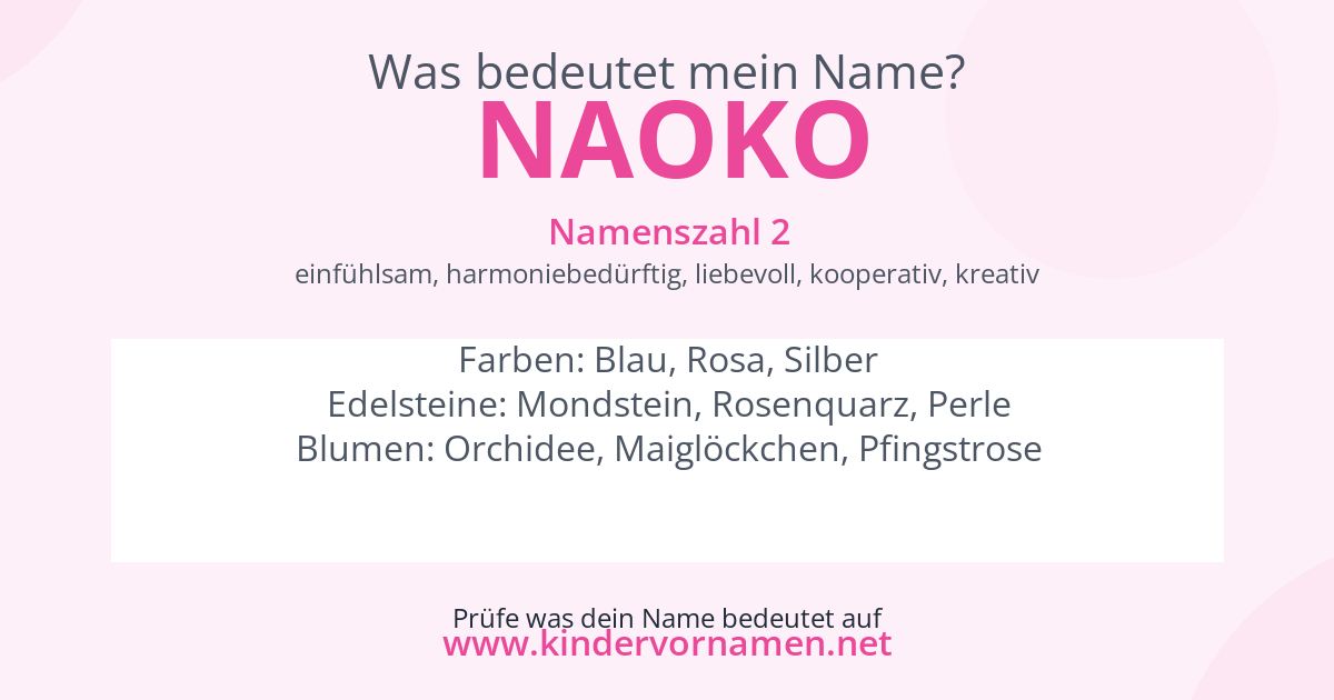 Was bedeutet der Name Naoko?