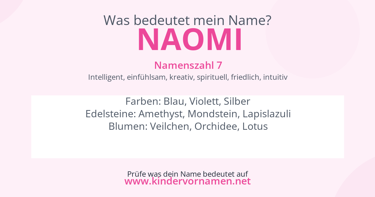 Was bedeutet der Name Naomi?