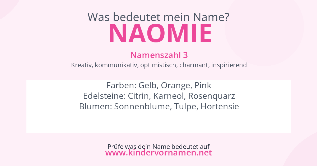 Was bedeutet der Name Naomie?